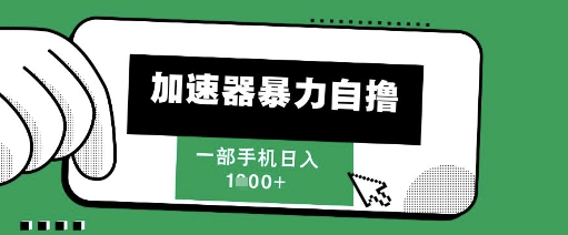 205新风口，加速器暴力自撸，单机日入1k+【揭秘】-项目创薪