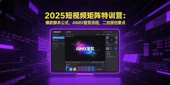 2025短视频矩阵特训营：爆款脚本公式，AIMIX智剪流程，二创原创要点-项目创薪