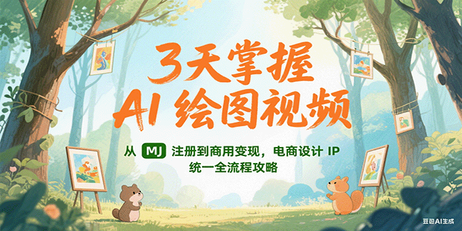 3天掌握AI绘图视频，从MJ 注册到商用变现，电商设计IP统一全流程攻略-项目创薪