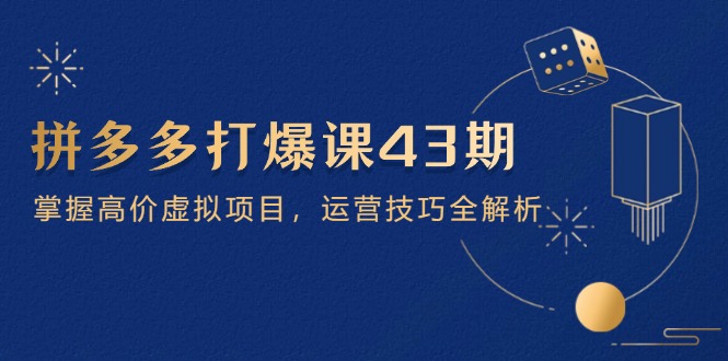 拼多多打爆课第 43 期，掌握高价虚拟项目，运营技巧全解析(15节-项目创薪