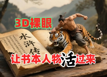 书本人物裸眼3D视频，新的玩法，流量超猛，保姆级教程-项目创薪