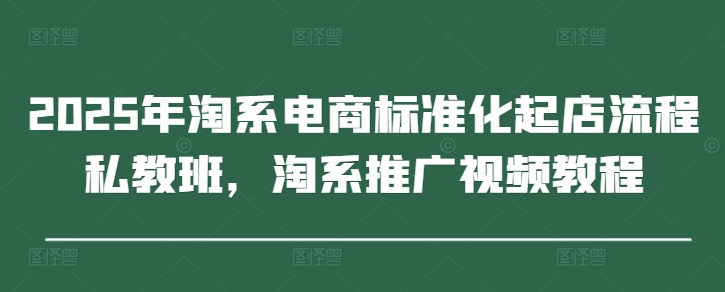 2025年淘系电商标准化起店流程私教班，淘系推广视频教程-项目创薪