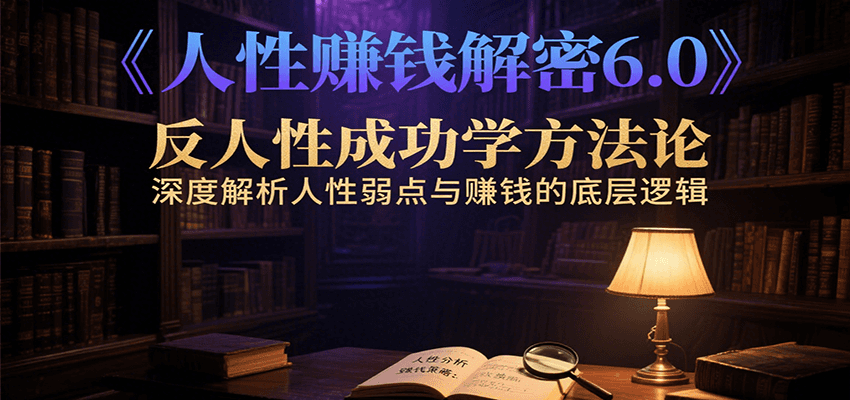 人性赚钱解密6.0，反人性成功学方法论，深度解析人性弱点与赚钱的底层逻辑-项目创薪