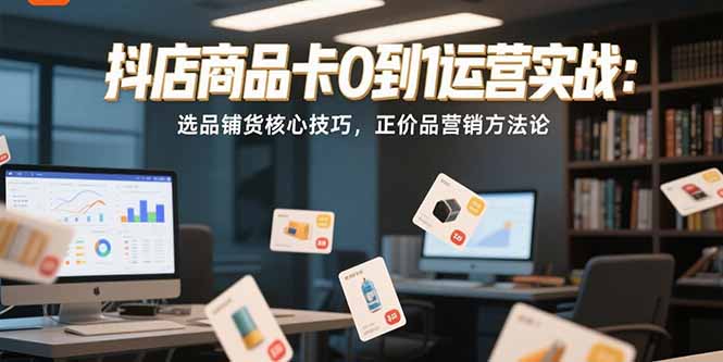 抖店商品卡0到1运营实战：选品铺货核心技巧，正价品营销方法论-项目创薪