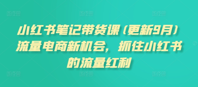 小红书笔记带货课(更新25年3月)流量电商新机会，抓住小红书的流量红利-项目创薪