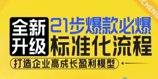 21步爆款必爆标准化流程，全新升级，打造企业高成长盈利模型-项目创薪