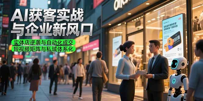 AI获客实战与企业新风口，实体店逆袭与自动化成交 短视频矩阵与私域体系化-项目创薪