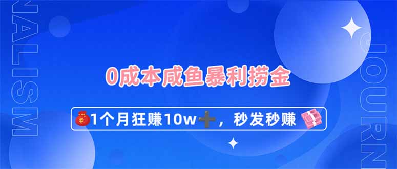 0成本闲鱼暴利捞金，1个月狂赚10W+，秒发秒赚新玩法-项目创薪