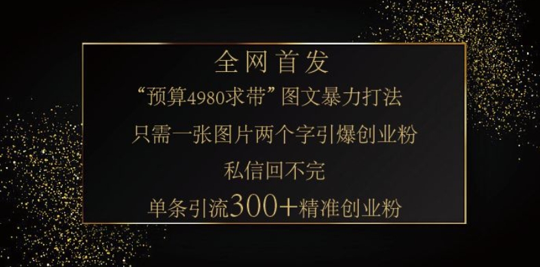 小红书神奇图片引流法，只需一张图，就能单条笔记凭借此方法，轻松引流 300 + 精准创业粉-项目创薪