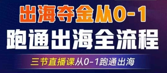 2025出海夺金从0-1跑通出海全流程，三节直播课从0-1跑通出海，教你用AI跑通全流程-项目创薪