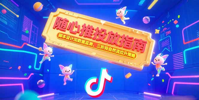 随心推投放指南，脚本设计加数据监测，三阶段自然流拉升策略-项目创薪