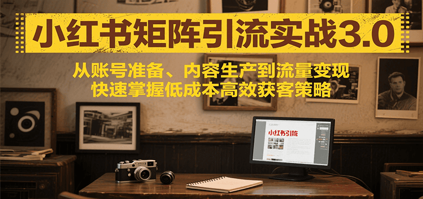 小红书矩阵引流3.0，从账号准备、内容生产到流量变现，快速掌握低成本高效获客策略-项目创薪