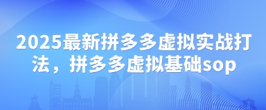 2025最新拼多多虚拟实战打法，拼多多虚拟基础sop-项目创薪