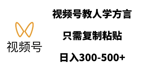 视频号教人学方言，只需复制粘贴，日入多张-项目创薪