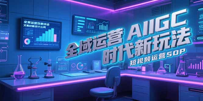 全域运营AIGC时代新玩法，文案封面设计公式，短视频运营SOP-项目创薪