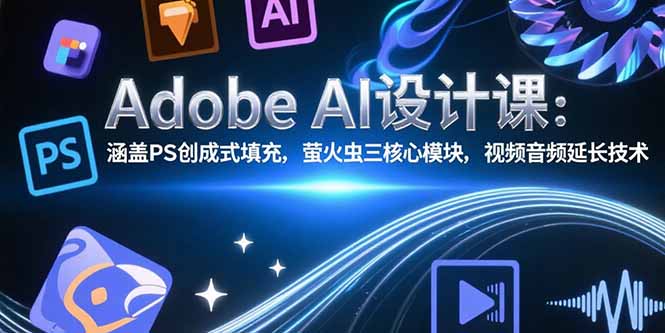 Adobe AI设计课：涵盖PS创成式填充，萤火虫三核心模块，视频音频延长技术-项目创薪
