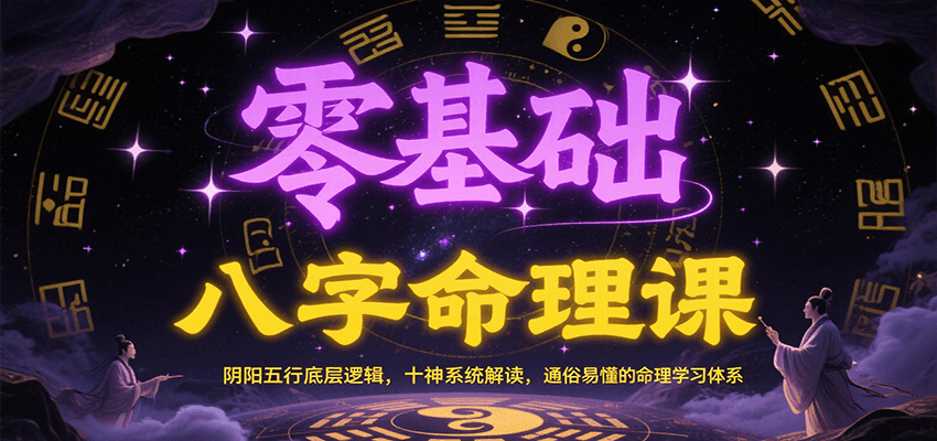 零基础八字命理课：阴阳五行底层逻辑，十神系统解读，通俗易懂的命理学习体系-项目创薪
