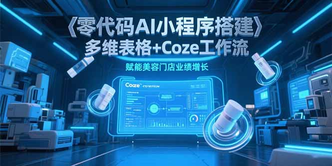 零代码AI小程序搭建，多维表格+Coze工作流，赋能美容门店业绩增长-项目创薪