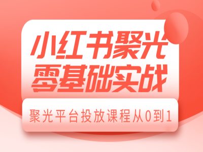 小红书聚光零基础实战，聚光平台投放课程从0到1-项目创薪