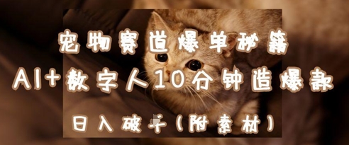 宠物赛道爆单秘籍：AI+数字人10分钟造爆款，日入1k-项目创薪