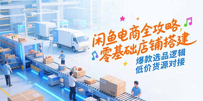 闲鱼电商全攻略，零基础店铺搭建，爆款选品逻辑，低价货源对接-项目创薪