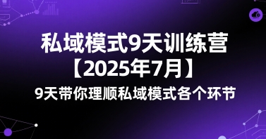私域模式9天训练营【2025年7月】​9天带你理顺私域模式各个环节-项目创薪