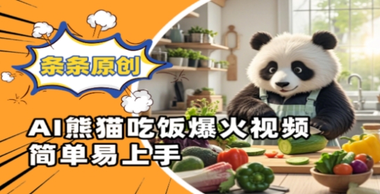 Ai熊猫吃饭爆火视频，条条原创，简单易上手-项目创薪