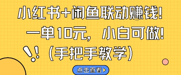 小红书+闲鱼联动挣钱，一单10元，小白可做-项目创薪