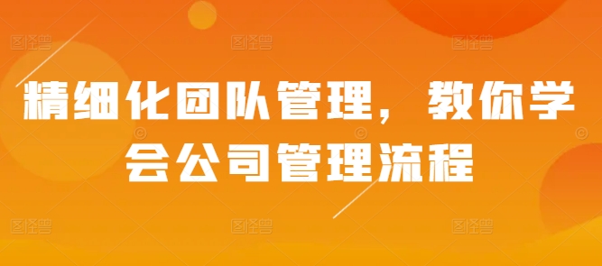 精细化团队管理，教你学会公司管理流程-项目创薪