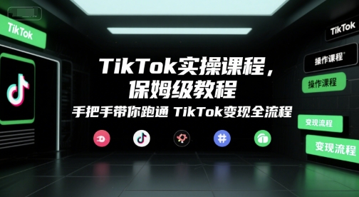 TikTok实操课程，保姆级教程，手把手带你跑通TikTok变现全流程-项目创薪