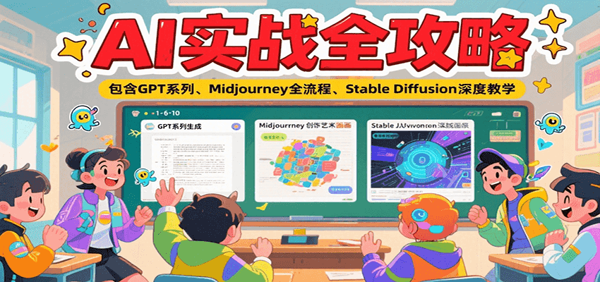 AI实战全攻略，包含GPT系列、Midjourney全流程、Stable Diffusion深度教学-项目创薪