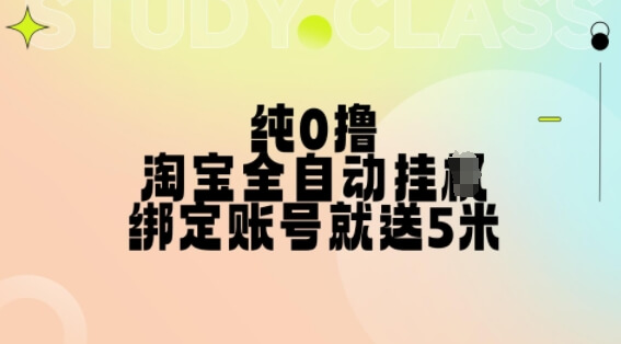 纯0撸，淘宝全自动挂JI，授权登录就得5米，多号多赚【揭秘】-项目创薪