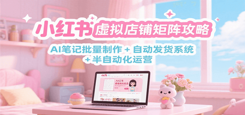 小红书虚拟店铺矩阵攻略：AI笔记批量制作 + 自动发货系统 + 半自动化运营-项目创薪