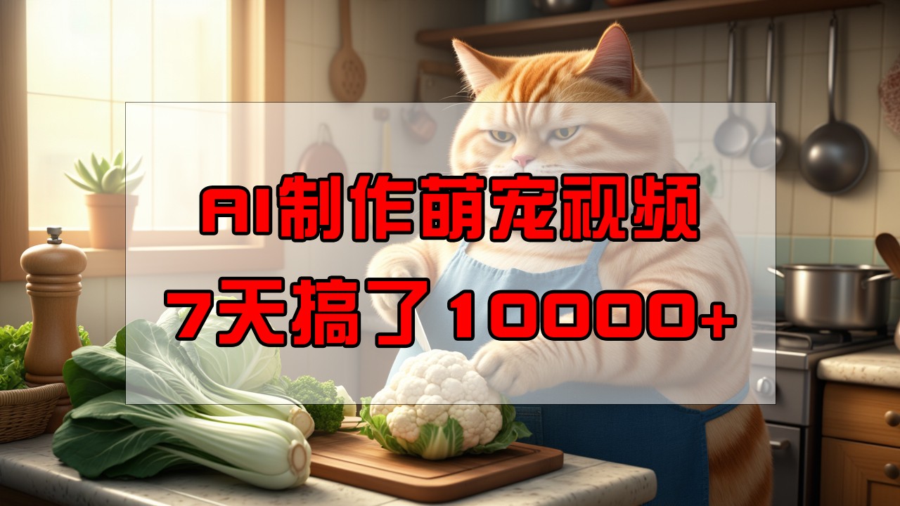 靠AI制作萌宠视频，7天搞了1万+，操作简单门槛低，有手机就行-项目创薪