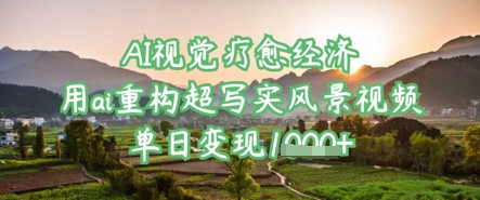 AI视觉疗愈经济：用ai重构超写实风景视频，单日变现多张-项目创薪