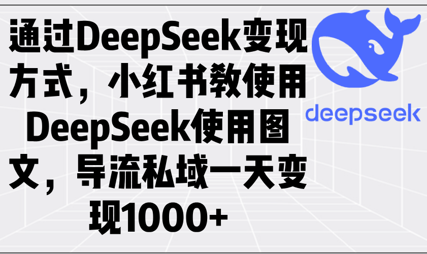 通过DeepSeek变现方式，小红书教使用DeepSeek图文，导流私域一天变现1000+-项目创薪