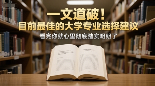 付费文章：一文道破！目前最佳的大学专业选择建议，看完你就心里彻底踏实明朗了-项目创薪