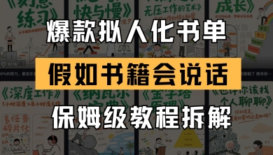 最新爆款拟人化书单玩法，假如书籍会说话，保姆级教程-项目创薪