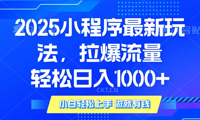 2025年小程序最新玩法，流量直接拉爆，单日稳定变现1000+-项目创薪