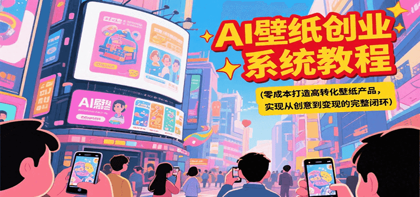 AI壁纸创业系统教程，零成本打造高转化壁纸产品，实现从创意到变现的完整闭环-项目创薪