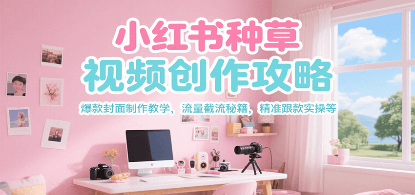 小红书种草视频创作攻略，爆款封面制作教学 ，流量截流秘籍 ，精准跟款实操等-项目创薪