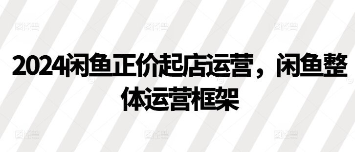 2024闲鱼正价起店运营，闲鱼整体运营框架-项目创薪