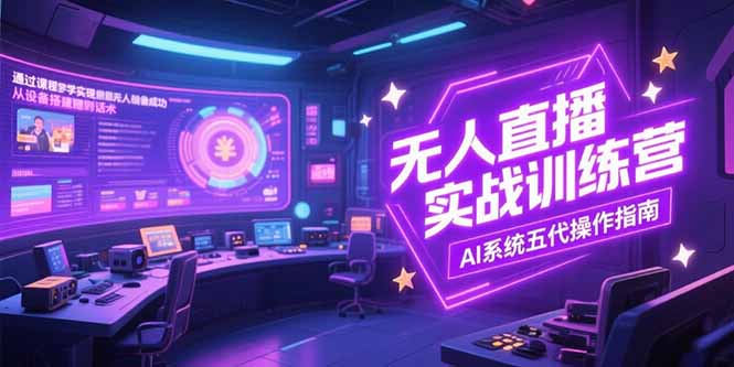 无人直播实操训练营，从设备搭建到话术，AI系统五代操作指南(7月更新-项目创薪