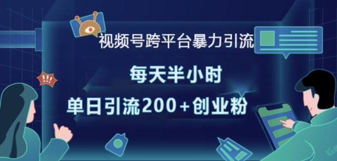 视频号跨平台暴力引流，每天半小时，单日引流200+精准创业粉-项目创薪