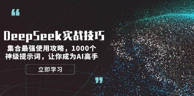 DeepSeek实战技巧：集合最强使用攻略，1000个神级提示词，让你成为AI高手-项目创薪