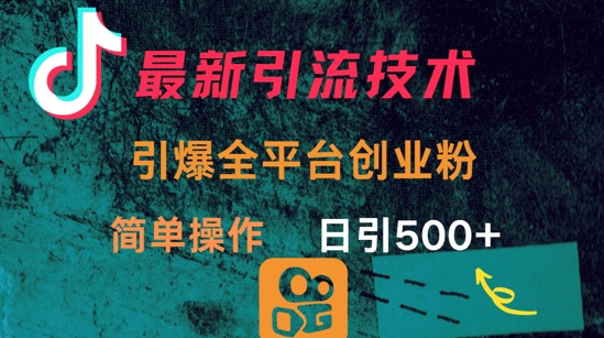 最新引流方法，引爆全平台的一个创业粉，简单操作日引300+-项目创薪