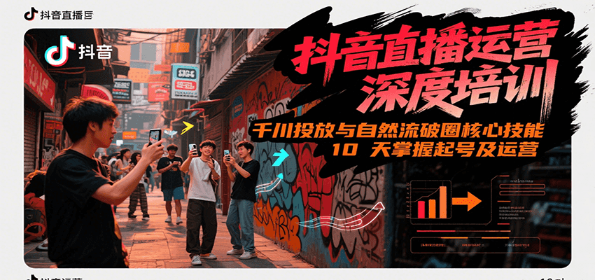 抖音直播运营深度培训，千川投放与自然流核心技能，10天掌握起号及运营(6-7月新课)-项目创薪