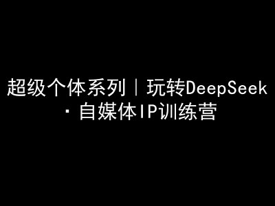 超级个体系列，玩转DeepSeek·自媒体IP训练营，deepseek教程-项目创薪