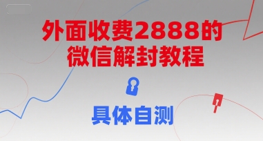 外面收费2888的微信解封教程，具体自测-项目创薪